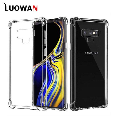 LUOWAN Galaxy Note 9手机壳水晶般透明防震保险杠保护手机壳混合设计，带柔性TPU凸起边框，适用于三星Galaxy Note 9-Clear